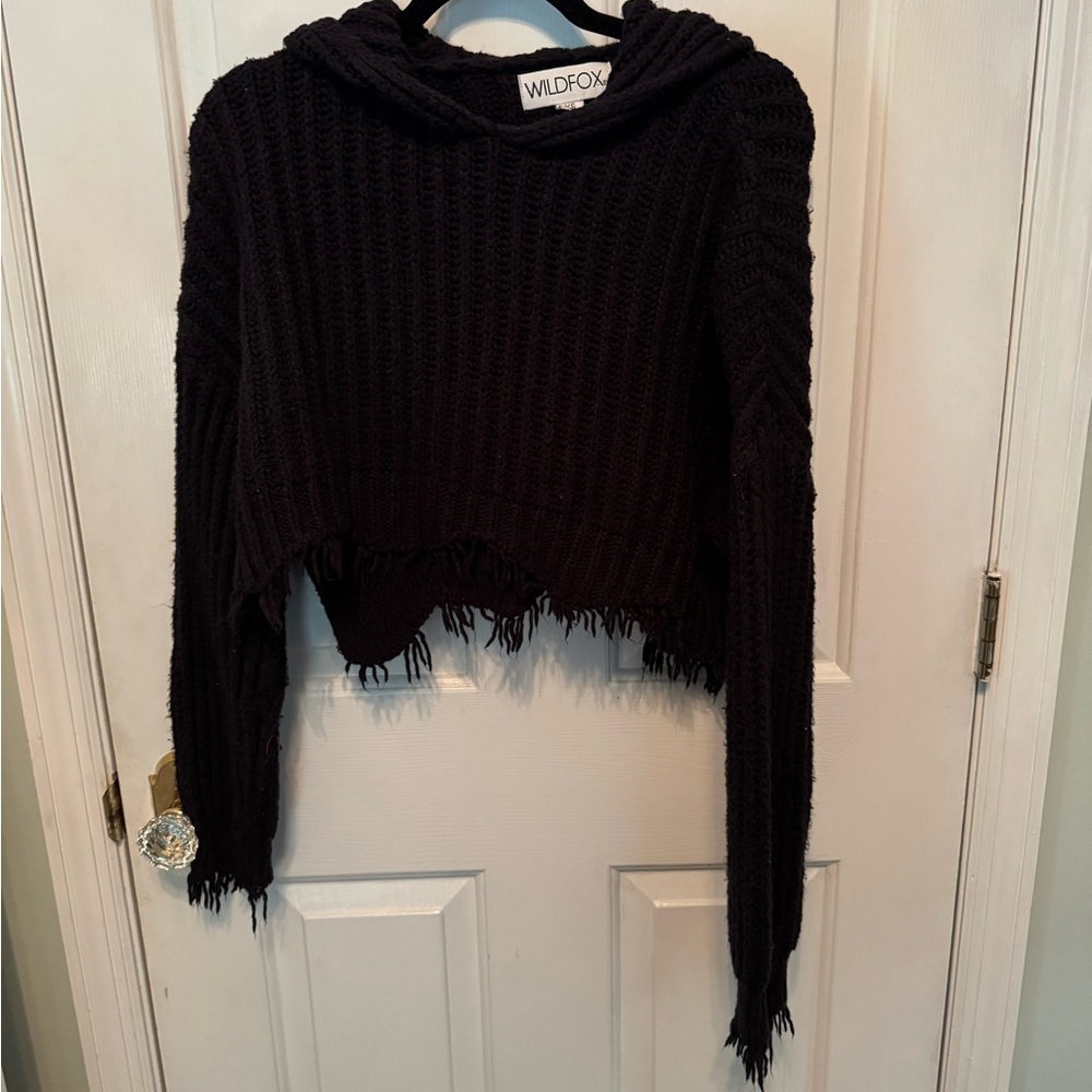 Wildfox Black Cropped Sweater